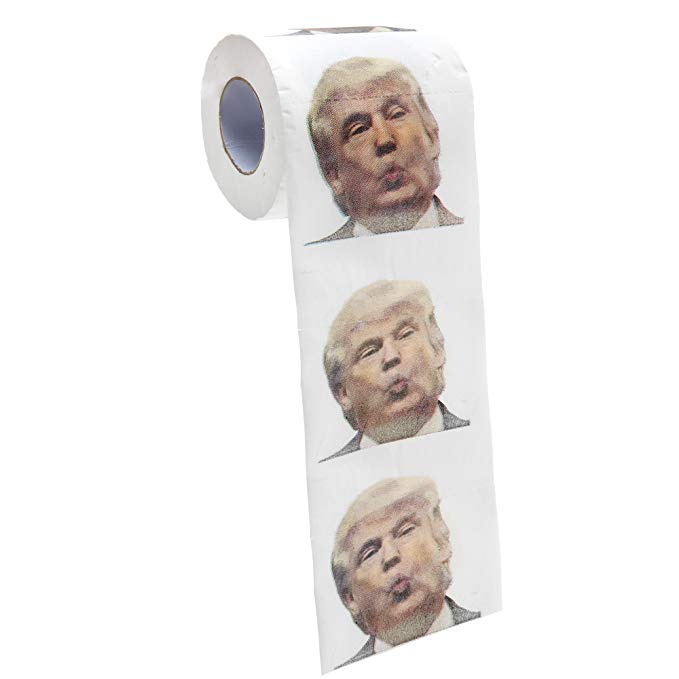 Donald Trump Toilet Paper Roll | Full Color Image | Funny Novelty Gag TP For Democrats & Republicans | 3 Ply Toilet Tissue 200 Sheets Per Roll | Hilarious Political Gift by B.N.D BOBBLEHEAD