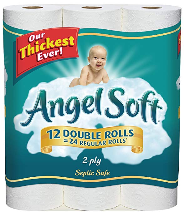 Angel Soft, Double Roll (2X Regular), 2 Ply, White-12pk