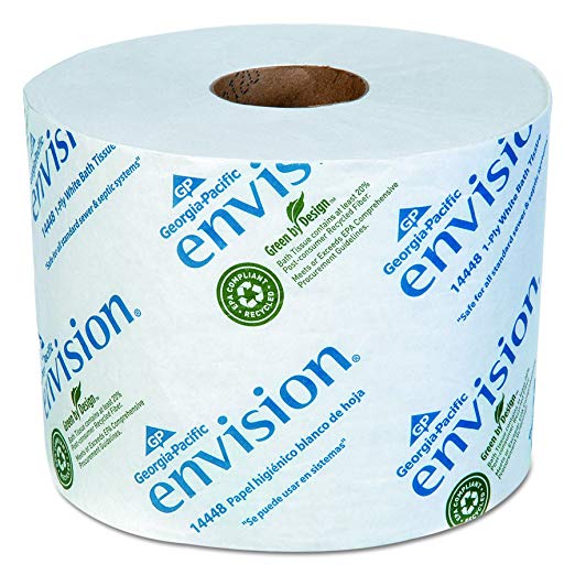 Georgia Pacific Professional 1444801 Envision High-Capacity Standard Bath Tissue, 1-Ply, White, 1500 Sheets Per Roll (Case of 48)