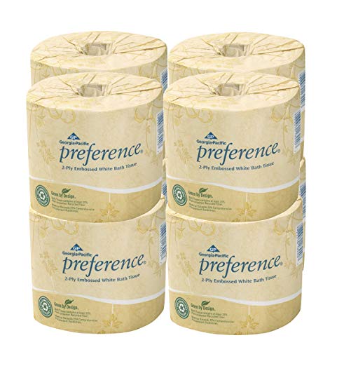 Georgia-Pacific Preference 18280-8 2-Ply Embossed Bathroom Tissue, White 4.05 L x 4 W-Inch (Case of 8 Rolls, 550 Sheets per Roll)