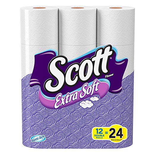 Scott Extra Soft Double Roll Bath Tissue, 12 rolls