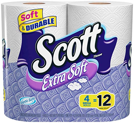 Scott Tissue Extra Soft Unscented Bathroom Tissue - 4 CT