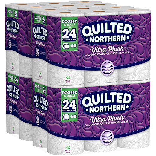 Quilted Northern  Ultra Plush Toilet Paper, Pack of 48 Double Rolls (Four 12-roll packages), Equivalent to 96 Regular Rolls-Packaging May Vary