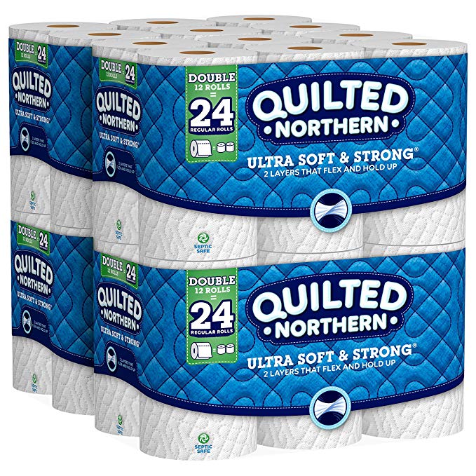 Quilted Northern Ultra Soft & Strong Toilet Paper, 48 Double Rolls, 48 = 96 Regular Rolls, 4 Pack of 12 Rolls