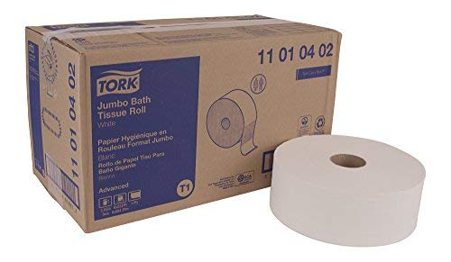 Tork Advanced 11010402 Jumbo Bath Tissue Roll, Perforated, 1-Ply, 10