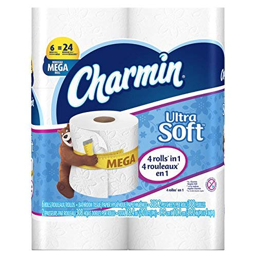 Charmin Ultra Soft Toilet Paper, Bath Tissue, Mega Roll, 6 Count