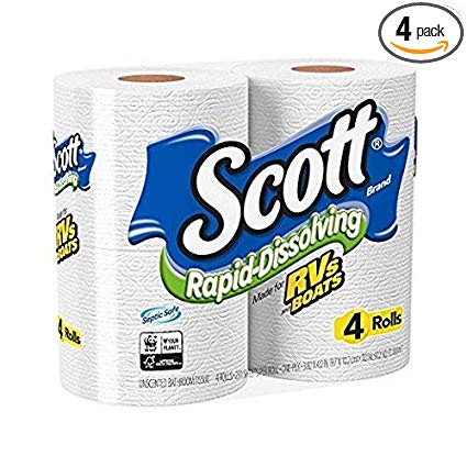 Scott Rapid Dissolve Toilet Tissue (Pack of 4 rolls)