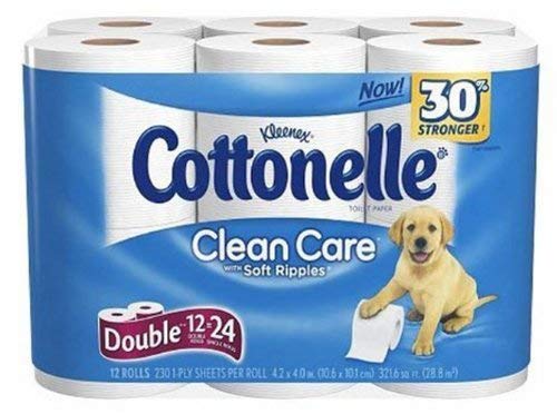 Cottonelle Clean Care with Soft Ripples Bath Tissue Double Rolls (12 Count)