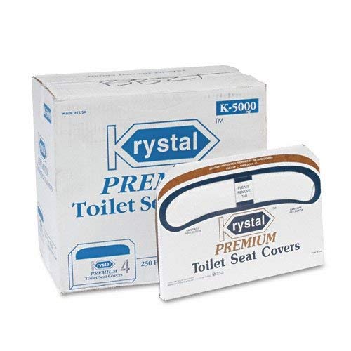 Krystal Premium Toilet Seat Covers, 250 Covers/Box, 20 Boxes/Carton KRSK5000