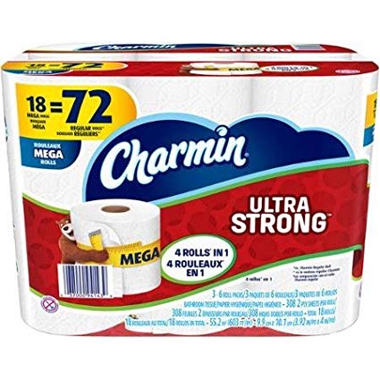 Charmin, Ultra Strong Toilet Paper Mega Rolls, 308 sheets, 18 rolls