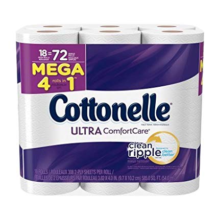 Cottonelle Toilet Paper, Ultra ComfortCare, 18 Mega Rolls