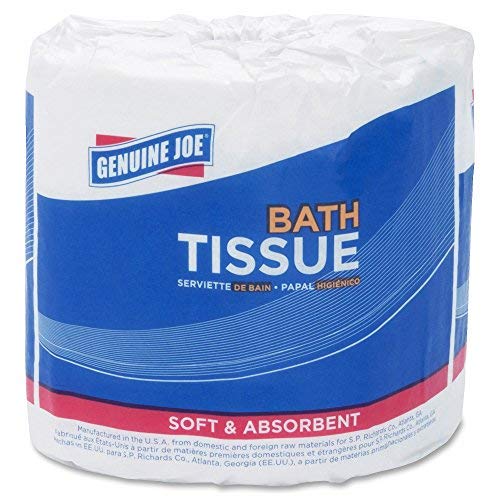 Genuine Joe GJO2540080 2-Ply Standard Bath Tissue Rolls, 400 Sheets per Roll, 4