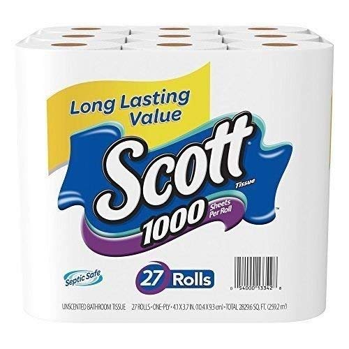 Scott 1000 Bath Tissue One-Ply 1000 Sheet Rolls (27 Count) 27 Count