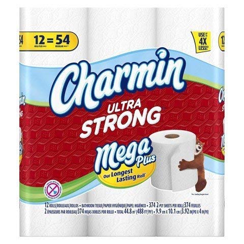 Charmin Ultra Strong Bathroom Tissue 12 Mega Plus Rolls