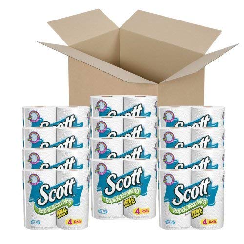 Scott Rapid Dissolve Bath Tissue, 4 Count (Pack of 24)