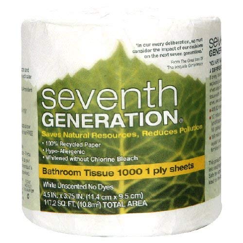 Seventh Generation Bathroom Tissues (100% Recycled) White 1-ply 1,000 sheets (Pack of 5)