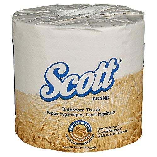 Scott Standard Roll Toilet Paper (25678), Rapidly Renewable Plant Fiber (Green Harvest), 2-Ply, Soft Wheat, 80 Rolls / Case, 506 Sheets / Roll
