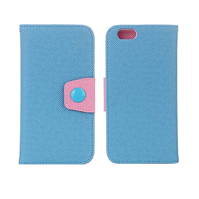 iPhone 6s Plus 5.5 inch Case, Flip PU Leather Phone Cover,Sammid Wallet Pu Leather Smart Flip Folio Case ,with Card Slot for iPhone 6/6s Plus - Blue