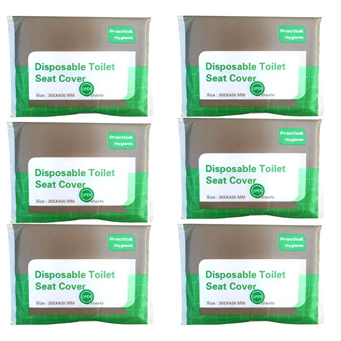 Practical Hygienic Disposable Toilet Seat Cover Travel Pack 10 sheets (6 Pack)