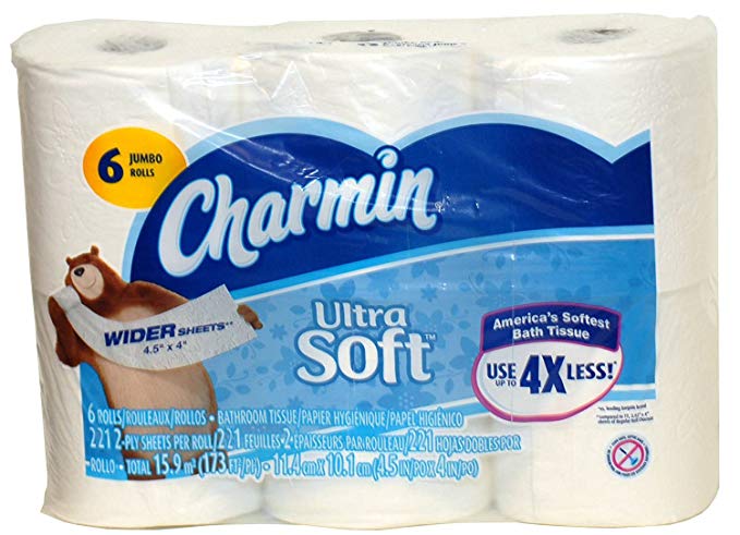 Charmin Ultra Soft Wide Bathroom Tissue - 6 Jumbo Rolls 221 Sheets