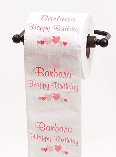 JustPaperRoses Happy Birthday toilet paper - top 25 female names personalized by (Barbara)