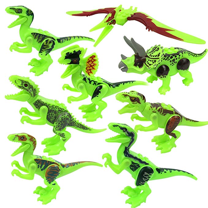 Action Figures Dinosaur Toys Dinosaur Blocks Playset Building Blocks-Great Gifts and Party Favors for Kids Adults (D)