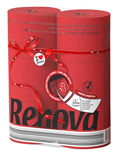 Renova Red Label Maxi Toilet Paper, Red