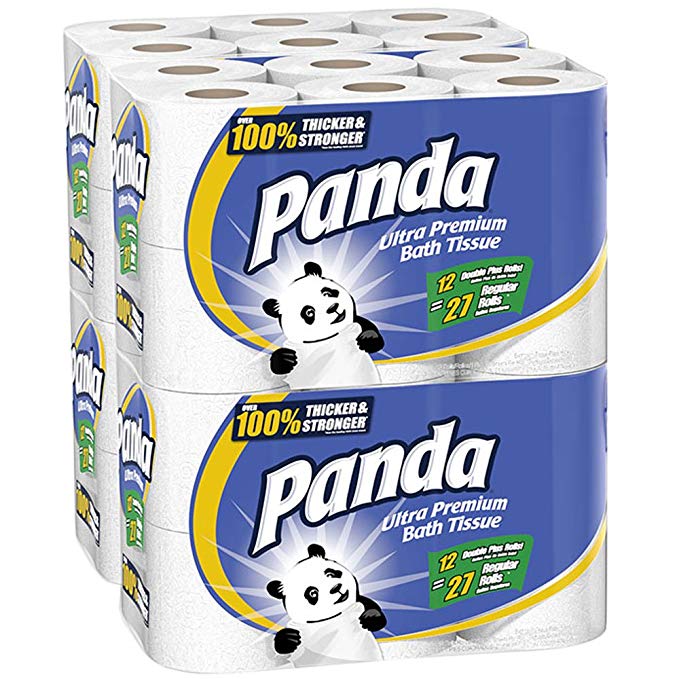Panda Ultra Premium Toilet Paper, White, 48 Rolls