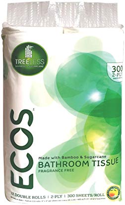 Earth Friendly Products Bathroom Tissue 300 2-ply Roll, 12 Count