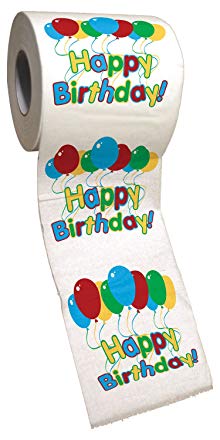 BigMouth Inc Happy Birthday Toilet Paper, Novelty Printed Toilet Tissue