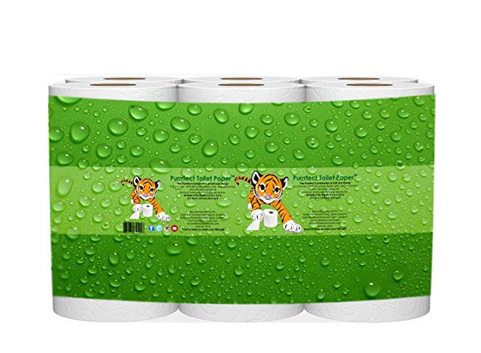 Purrrfect Toilet Paper Bath Tissue 24 Pack Bathroom Tissue - 2 Ply, 500 Sheets - Eco-Friendly, 100% Recycled - Premium Embossed For Super Absorption - Ultra Size Long Lasting Roll - Unscented