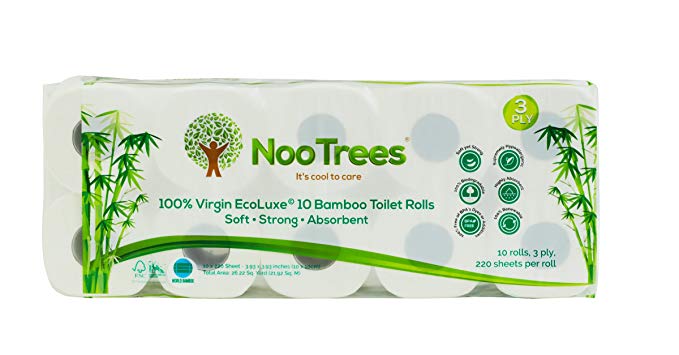 NooTrees Bamboo 3-Ply Bathroom Tissue, 220 Sheets, 40 Count