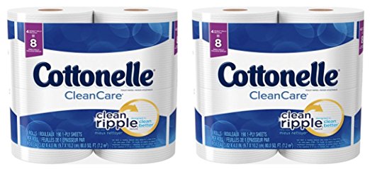 Cottonelle Clean Care Toilet Paper, 190 Sheets Per Roll, 8 Double Rolls
