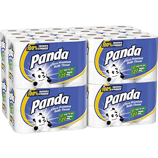 Panda Ultra Premium Toilet Paper, White, 96 Rolls