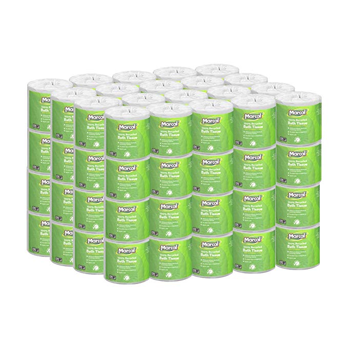 Marcal Toilet Paper 100% Recycled - 2 Ply, White Bath Tissue, 504 Sheets Per Roll - 80 Rolls Per Case Green Seal Certified Toilet Paper 04580