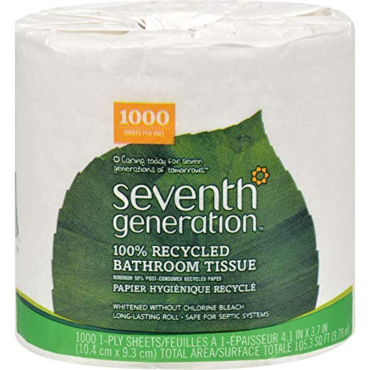 Seventh Generation, Bathroom Tissue, 1 Ply, 1000.00 CT (Pack of 60) ( Value Bulk Multi-pack)