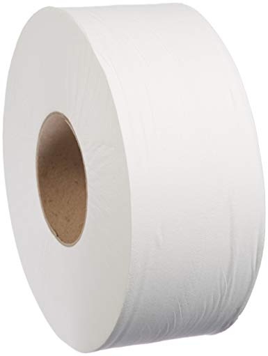 AmazonBasics Professional Jumbo Roll Toilet Tissue for Businesses, 2-Ply, 800 Feet per Roll, 12 Rolls