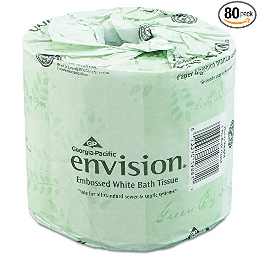 Georgia-Pacific Professional Envision 19880/01 Toilet Paper, Embossed, 550 Sheets Per Roll (Case of 80 rolls)