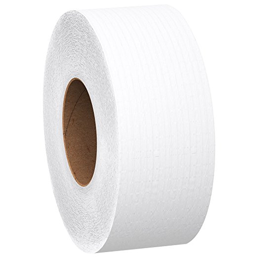 Scott Essential Jumbo Roll JR. Commercial Toilet Paper (07805), 2-PLY, White, 12 Rolls/Case, 1000' / Roll