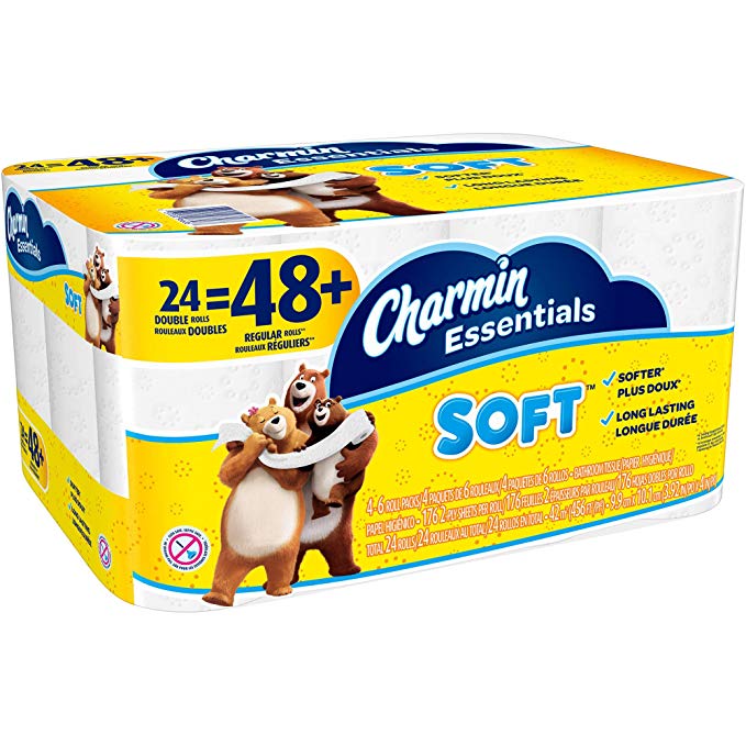 Charmin Essentials Soft Toilet Paper, 24 double rolls