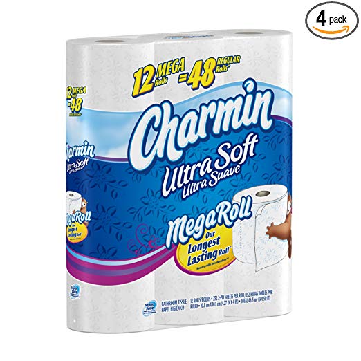 Charmin Ultra Soft Toilet Paper 12 Mega Rolls (Pack of 4)
