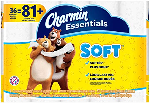 Charmin Essentials Soft Toilet Paper, Bath Tissue, Giant Roll, 36 Count