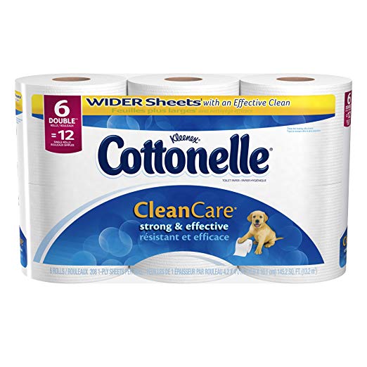 Cottonelle Clean Care Toilet Paper, Double Roll, 6 Count (Pack of 8)