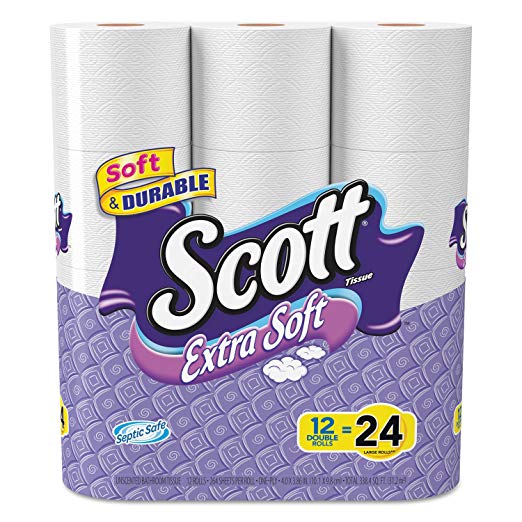 Scott Extra Soft 1-Ply Unscented Bathroom Tissue 12 pk
