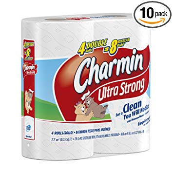 Charmin Ultra Strong Toilet Paper 4 Double Rolls, (Pack of 10)