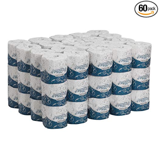 Angel Soft Ultra Professional Series 2-Ply Embossed Toilet Paper, by GP PRO, 16560, 400 sheets per roll, 60 rolls per case