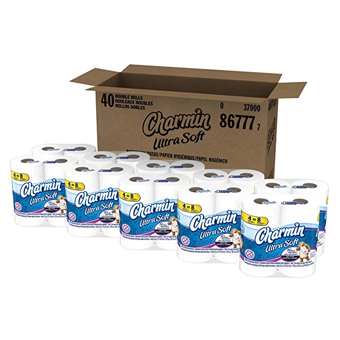 Charmin Ultra Soft Toilet Paper 40 Double Roll (10 Packs of 4 Double Rolls)