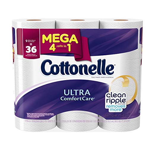 Cottonelle Ultra Comfort Care Mega Roll Toilet Paper, 9 Count