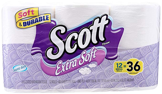 Scott Extra Soft Bath Tissue 12 Roll, 4800 ct