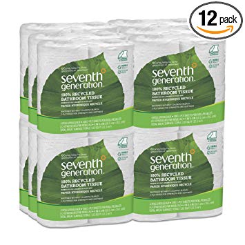 Seventh Generation Bathroom Tissue, 2-ply, 300 Sheets, 4-Count (Pack of 12)